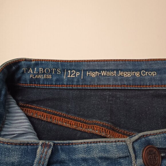 Talbots Flawless Jeans Size 12P High Waist Jegging Crop Medium Wash - Picture 5 of 9